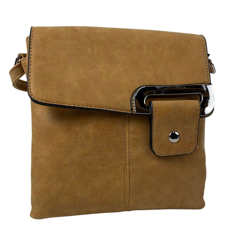 Damen Crossbody Bag Umhängetasche mittelgroß braun Vorderseite