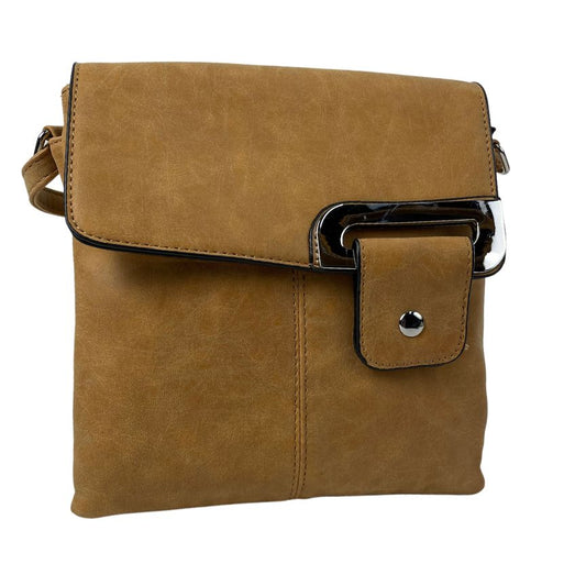 Damen Crossbody Bag Umhängetasche mittelgroß braun Vorderseite