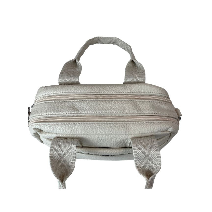Crossbodybag Damen Alltagstasche  trendy weiß Draufsciht