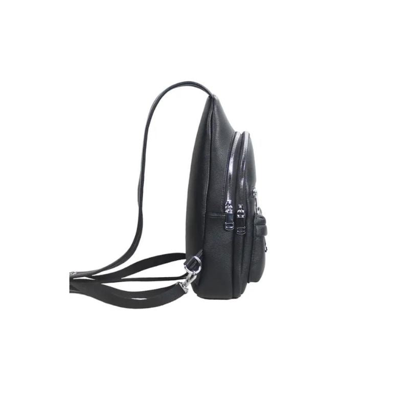 Rucksack Backpack klein modern schwarz Seitenansicht
