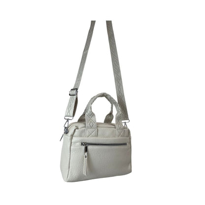 Crossbodybag Damen Alltagstasche  trendy weiß Schultergurt