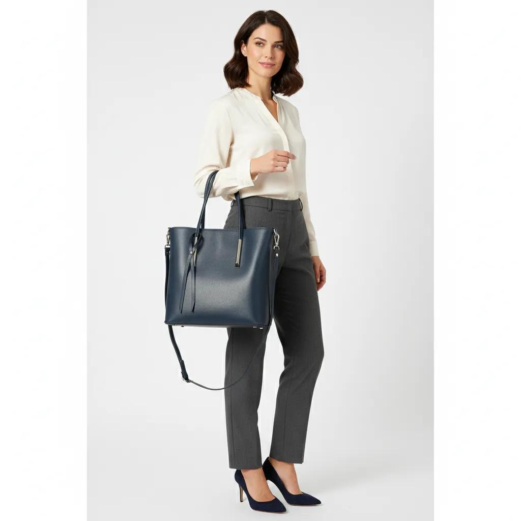 Klassische Leder Henkeltasche - schlichte elegante Tragetasche - Bestseller