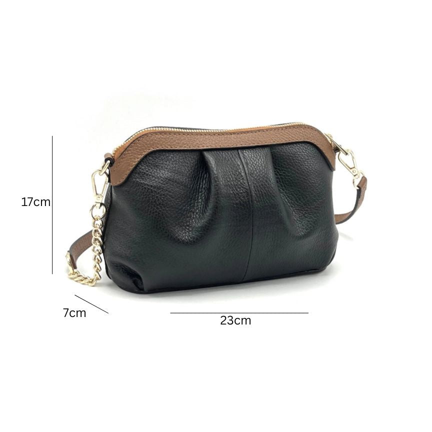 Edle Damen-Handtasche aus Echtleder - handgefertigt in Italien.