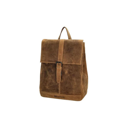 Stylischer mittelgroßer Damen Leder-Rucksack bronze