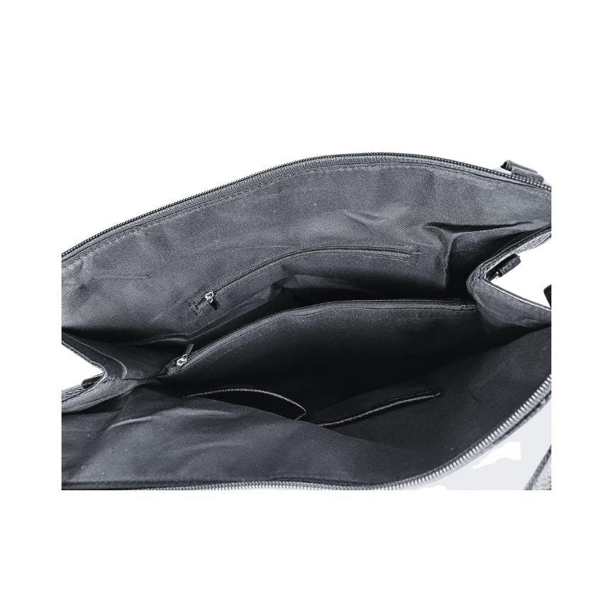 Shopper Umhängetasche Damen Schultertasche schwarz Innentaschen