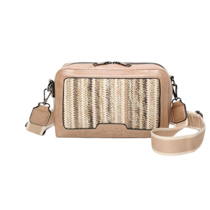 Damen Handtasche mit Muster Design und abnehmbarem und verstellbarem schickem Gürtelriemen gold
