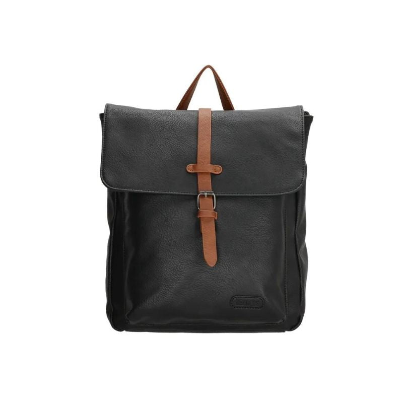 Multifunktionaler Schwarzer Rucksack mit Leder-Details - Edel & Geräumig