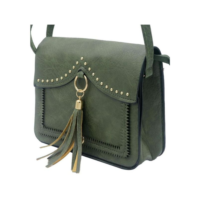 Elegante Handtasche mit Nieten - einzelfach perfekt für besondere Anlässe grün