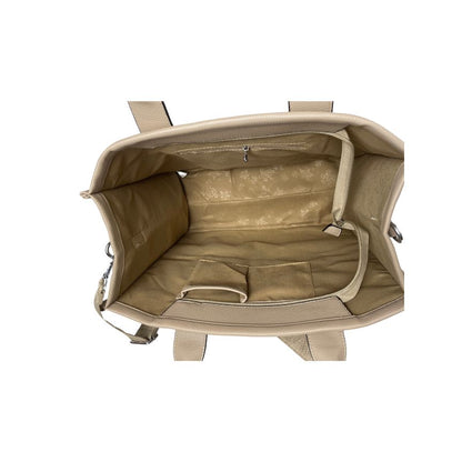 Damen Tote Bag Alltags Shoppertasche groß beige Innenfächer