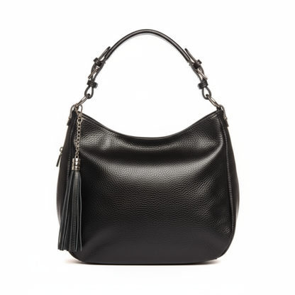 Mittelgroße Leder Shopper-Tasche mit praktischen Seitentaschen für Damen