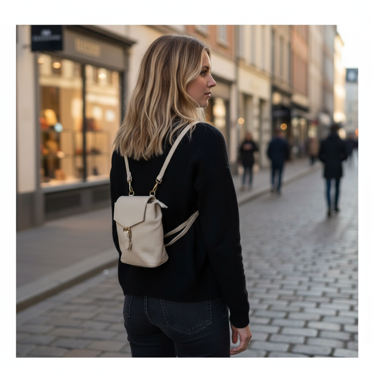 Minimalistischer Lederrucksack in schlichtem Design