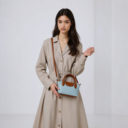 Trendige Damen Handtasche blau klein 