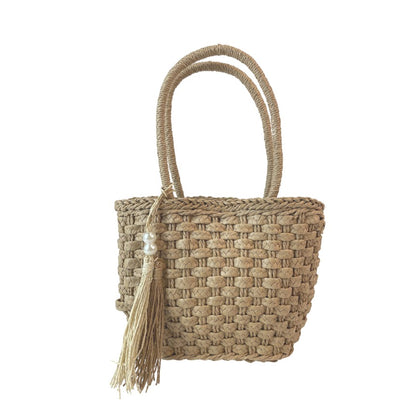 Strohtasche Damen Sommertasche beige Vorderansicht