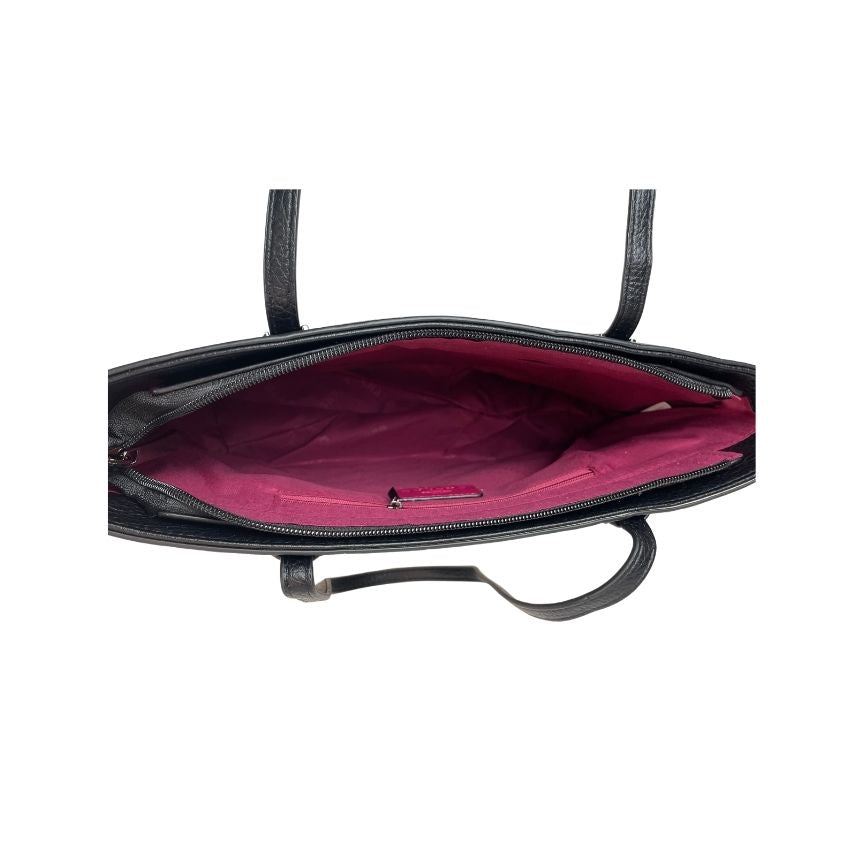 Damen Arbeitstasche elegante Tote-Bag Schwarz Innenfächer