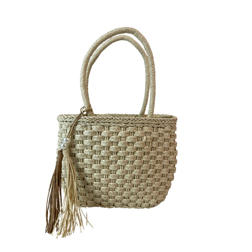 Strohtasche Damen Sommertasche beige Vorderansicht