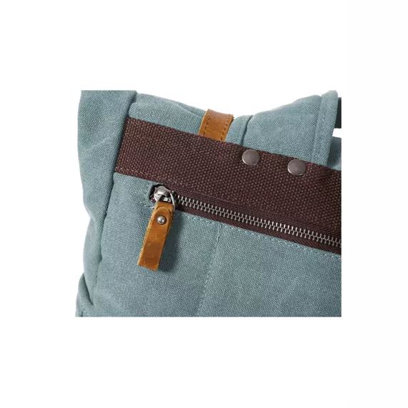 Details Vintage Kanvas mit Lederdetails stabiler geräumiger Rolltoprucksack für Männer und Frauen  