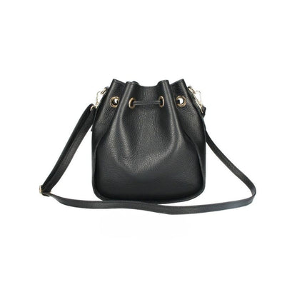 Beuteltasche aus echtem Leder mit Kordelzug, Lederfransen & Crossbody Riemen - "Toscana"