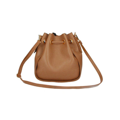 Beuteltasche aus echtem Leder mit Kordelzug, Lederfransen & Crossbody Riemen - "Toscana"