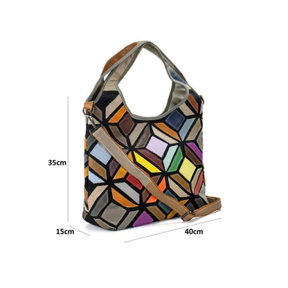 Bunte Damen Umhängetasche - mittelgroß, leicht & alltagsfreundlich