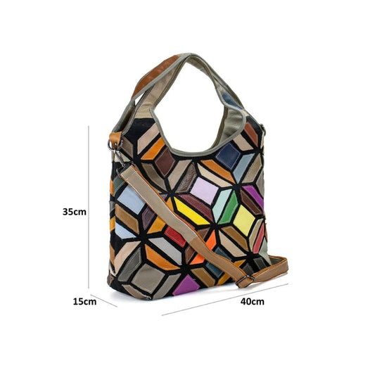 Bunte Damen Umhängetasche - mittelgroß, leicht & alltagsfreundlich