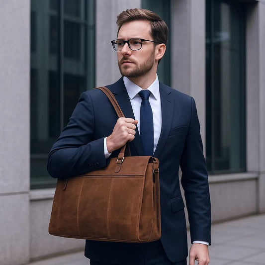 Unisex Italienische Leder Business-Aktentasche 15-Zoll
