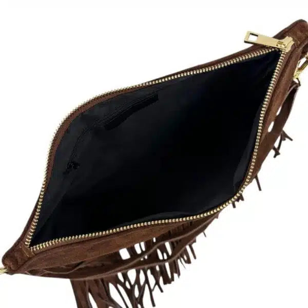Elisabeth - Wildleder Crossbodybag mit Fransen - Boho-Style