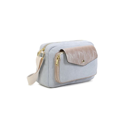 Damen Crossbody-Bag im stilvollen Leder-Cord Materialmix - mittelgroß