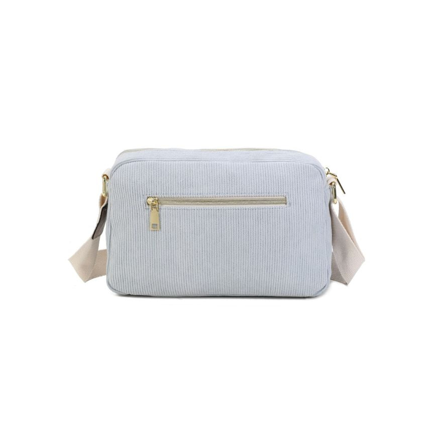 Damen Crossbody-Bag im stilvollen Leder-Cord Materialmix - mittelgroß