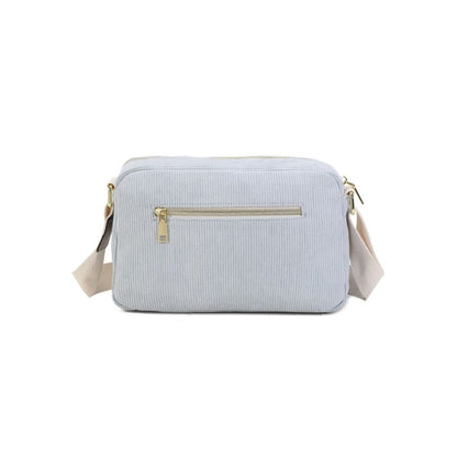 Damen Crossbody-Bag im stilvollen Leder-Cord Materialmix - mittelgroß