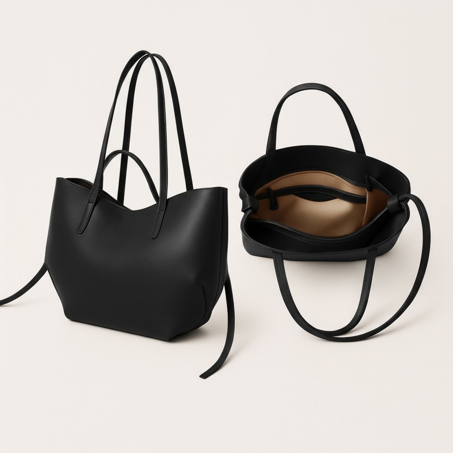 Damen Einkaufstasche-Shopper Tasche; 2-er Set: stilvoll, trendy & geräumig