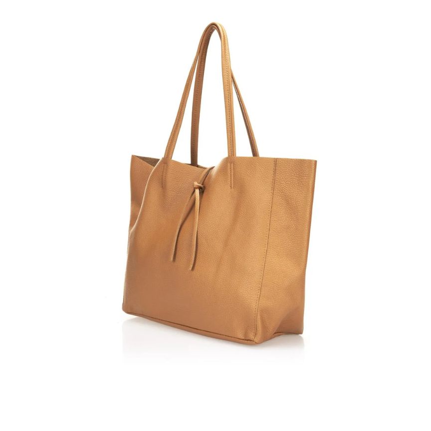 Italienische Leder Shopper-Tasche für Damen - praktisch, schlicht, robust