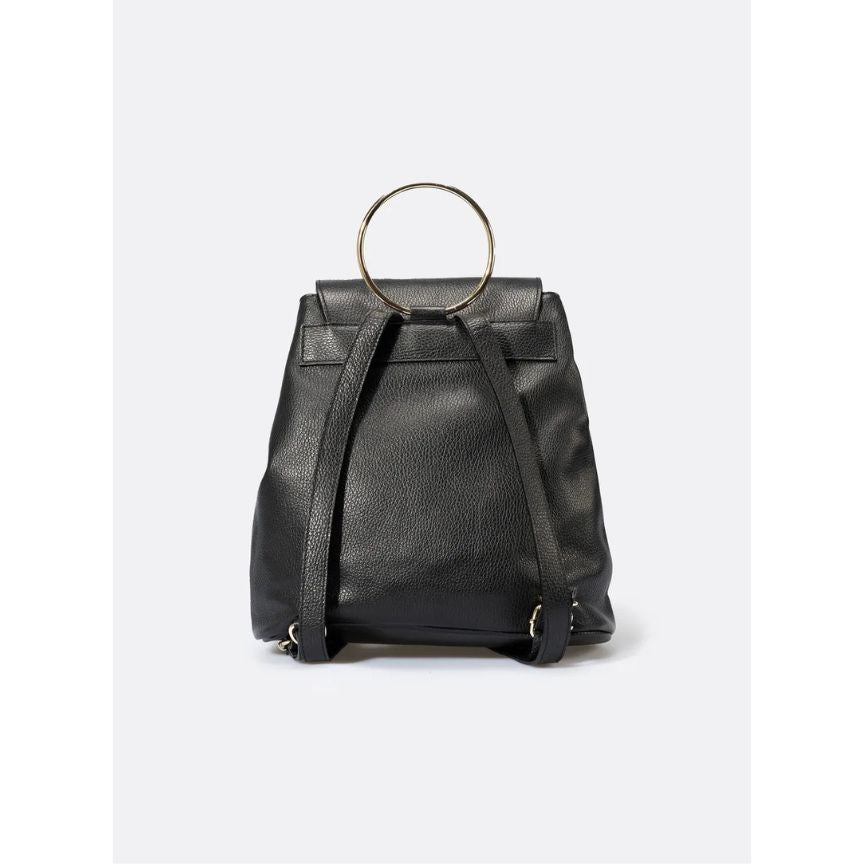 Damen Fashion Lederrucksack - Elegant mit Metall-Henkel & Goldfarbenen Details