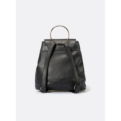 Damen Fashion Lederrucksack - Elegant mit Metall-Henkel & Goldfarbenen Details