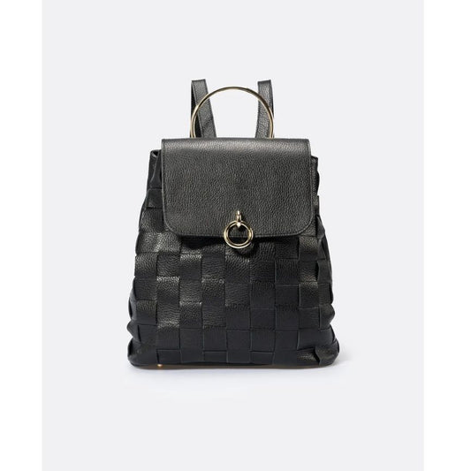 Damen Fashion Lederrucksack - Elegant mit Metall-Henkel & Goldfarbenen Details