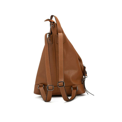 Damen Fashion Lederrucksack - Erweiterbar & Stilvoll mit Henkel, Seiten- & Innentasche