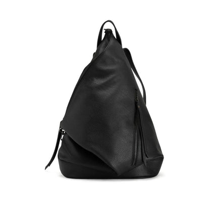 Damen Fashion Lederrucksack - Erweiterbar & Stilvoll mit Henkel, Seiten- & Innentasche