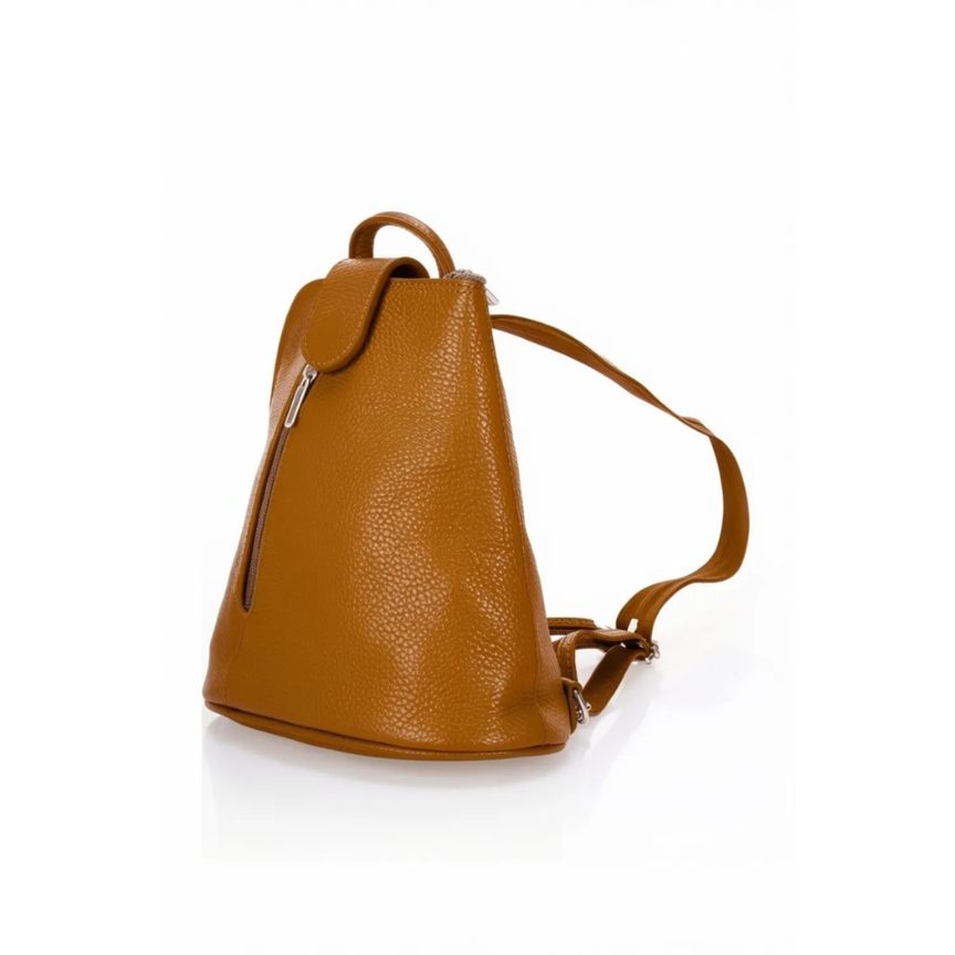 Damen Fashion Lederrucksack - Kleiner City-Rucksack mit Fronttasche
