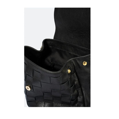 Damen Fashion Lederrucksack - Elegant mit Metall-Henkel & Goldfarbenen Details