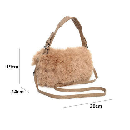 Damen Handtasche aus Faux-Fur - weich, leicht und modern