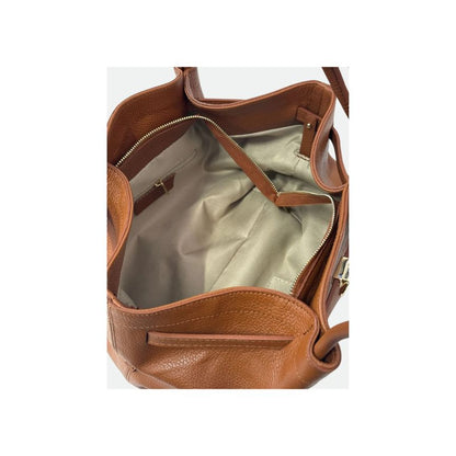 "Melania" - Damen Leder Henkeltasche - Elegante Handtasche mit langen Henkeln