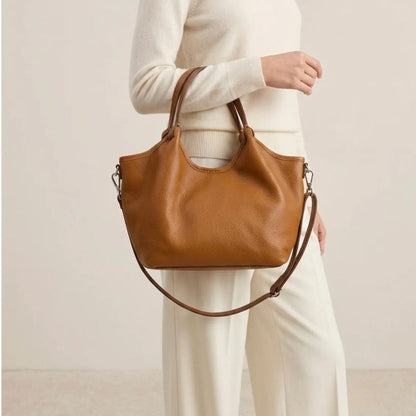 "Eva" - Stilvolle Damen Henkeltasche aus Leder für jeden Tag - mittelgroß