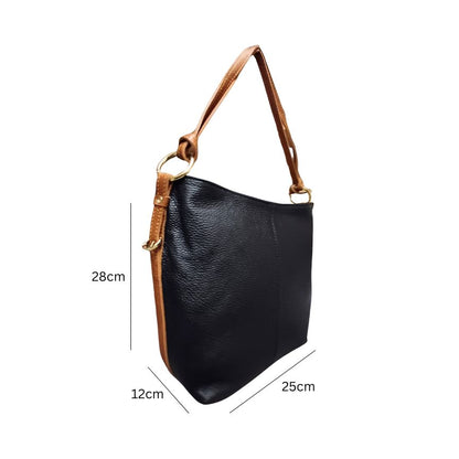 Damen Leder-Shoppertasche mit Seitentasche für Alltag & Büro