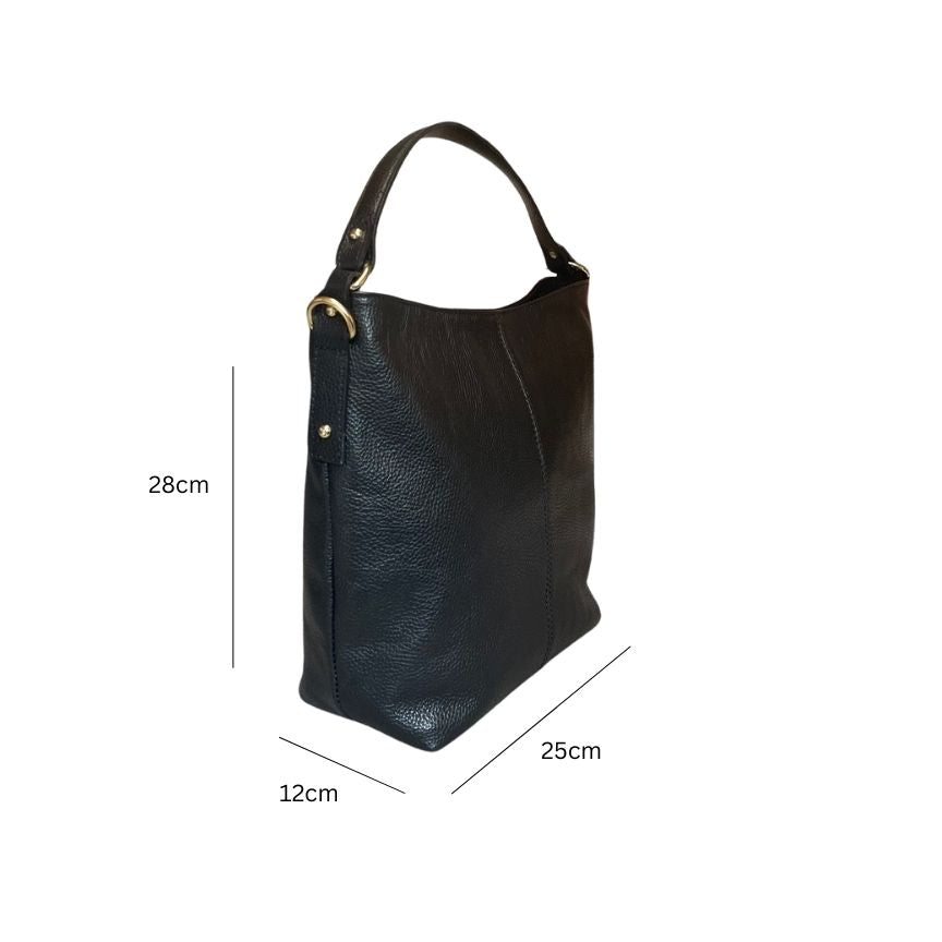 Damen Leder-Shoppertasche mit Seitentasche und Henkel für Alltag & Büro