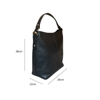 Damen Leder-Shoppertasche mit Seitentasche und Henkel für Alltag & Büro