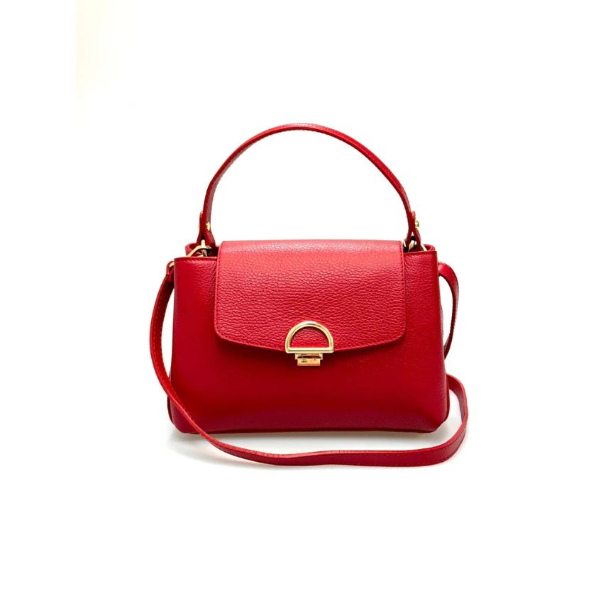 Damen Leder Clutch - Elegante Handtasche mit Henkel & 2 Fächern - Modern & Vielseitig