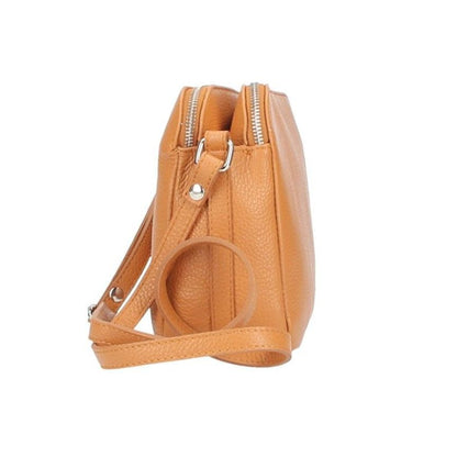 Damen Leder Crossbody-Bag - mittelgroße Schultertasche mit 3 Fächern - Praktisch & Vielseitig