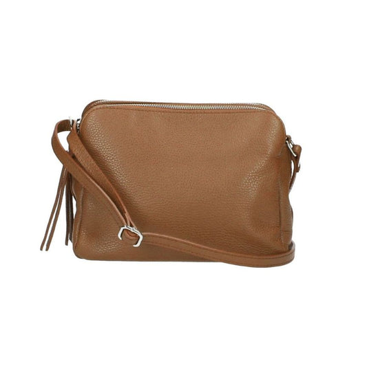 Damen Leder Crossbody-Bag - mittelgroße Schultertasche mit 3 Fächern - Praktisch & Vielseitig