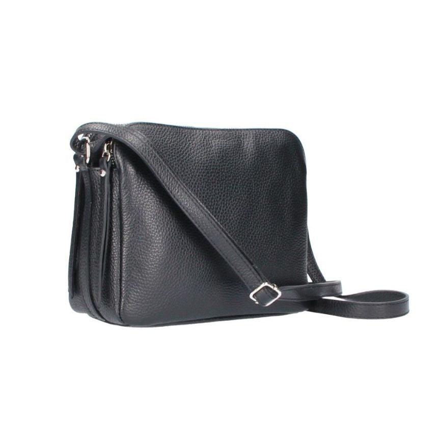 Damen Leder Crossbody-Bag - mittelgroße Schultertasche mit 3 Fächern - Praktisch & Vielseitig