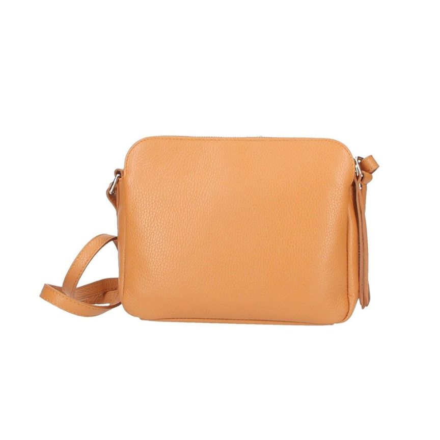 Damen Leder Crossbody-Bag - mittelgroße Schultertasche mit 3 Fächern - Praktisch & Vielseitig