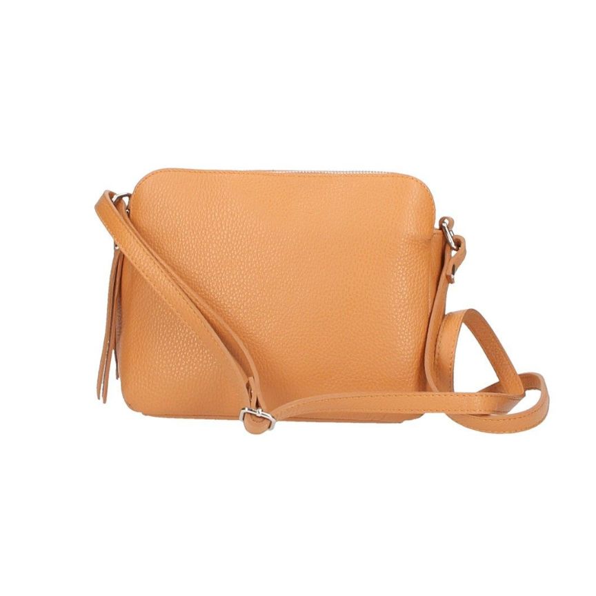 Damen Leder Crossbody-Bag - mittelgroße Schultertasche mit 3 Fächern - Praktisch & Vielseitig